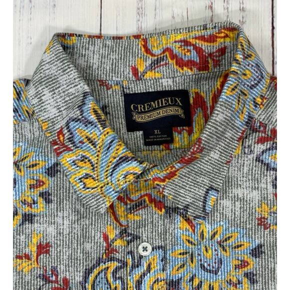 Cremieux Shirt Mens Size XL Multi Paisley Cotton Long Sleeve Collar Button Down - Picture 4 of 6